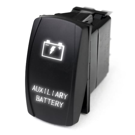 Led Rocker Switch W/ White Led Radiance (Auxiliary Battery)